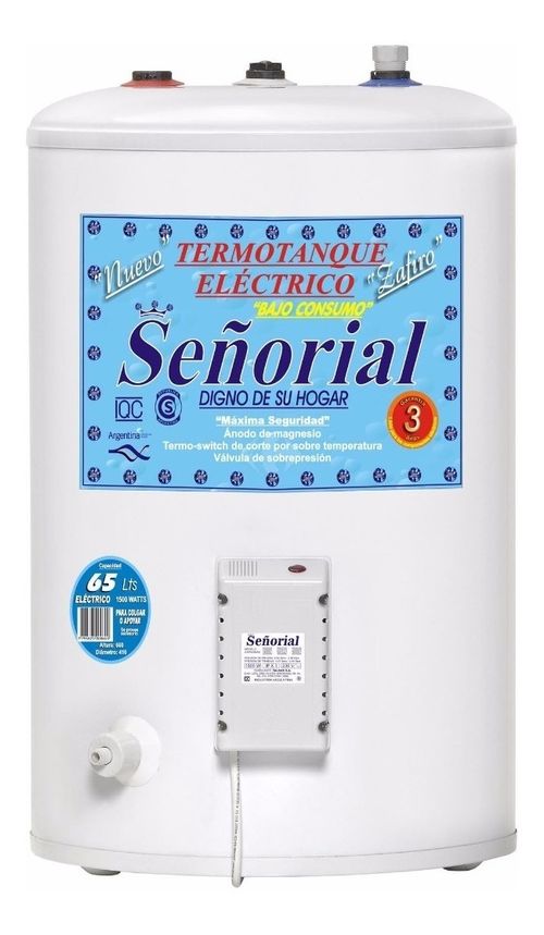 Termotanque Electrico SEÑORIAL 50L Superior/Colgar