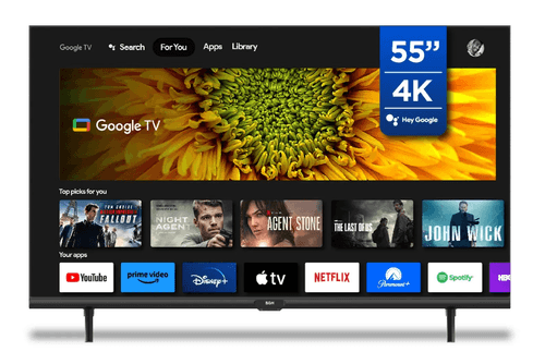 Smart TV 55" BGH UHD 4K Google tv 55" B5523US6G