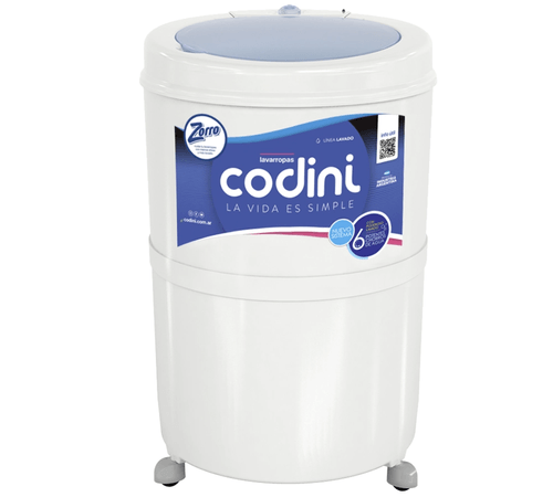 Lavarropas Semiautomatico Codini 10Kg. con Desagote 7 Programas 4054
