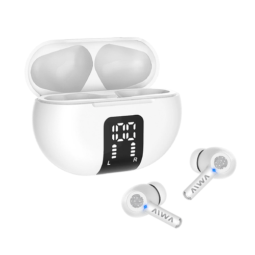 Auriculares Inalámbricos AIWA In Ear Blanco True Wireless TWA-100B
