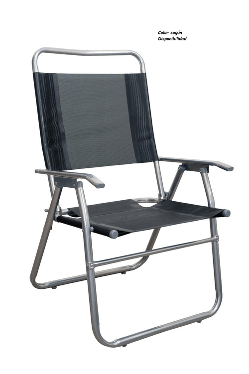 Sillón Plegable DESCANSAR Respaldo ALto C/Coversol Gris 10009
