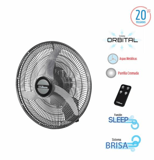 Ventilador de Pared LILIANA 20" Orbital C/ Remoto VVWC2016
