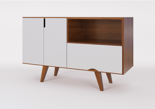 Rack Inmacol Escandinavo Castaño 1.20Mts 2 Puertas 1 Cajon
