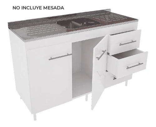 Bajo Mesada 1,20 Con Estante Blanco Orlandi