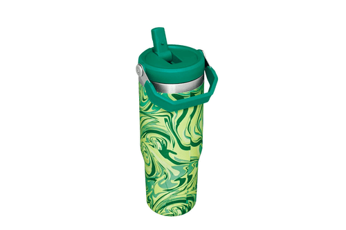 Botella Stanley flip straw tumbler 887Ml verde claro