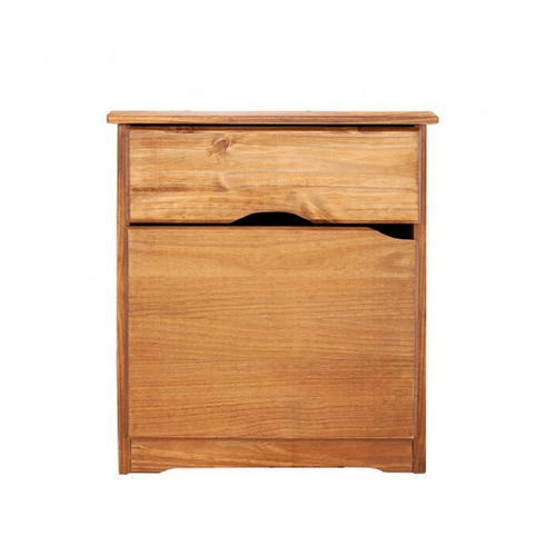 Mesa De Luz Inmacol Pacífico Castaño Con Cajon y Puerta MOD.205