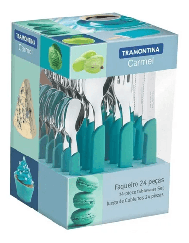 Juego de cubiertos Carmel 24PZ. Turquesa