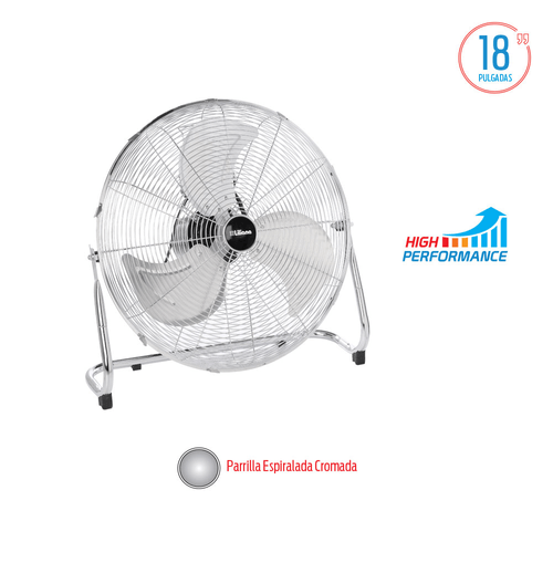 Turboventilador LILIANA 18" Reclinable C/ Parrilla Cromada 3/Aspas Metal VTFM18