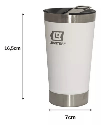 Vaso Termico LUSQTOFF 530Ml C/Tapa Blanco VTL530-9B