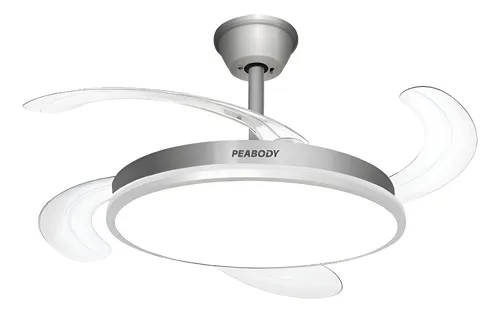 Ventilador De Techo PEABODY 42" Retractil C/ Luz de silver Mod: PE-VTRDC410S