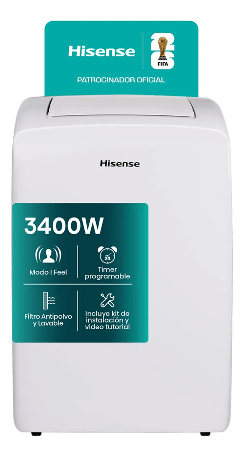 A.Acondiocionado Portatil HISENSE 3400W F/C Mod AP12HR4SEJ00PI