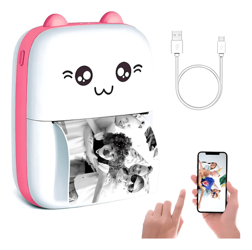 MINI IMPRESORA TERMICA PORTATIL WAGGS ROSA MOD ITER01