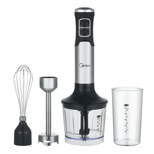 LICUADORA DE MANO MIDEA 850W INOX C/VASO,BATIDOR,PICADOR MOD HB-1100X3AR1