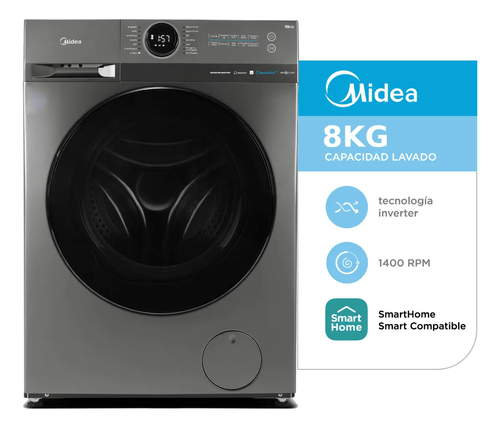 LAVARROPA MIDEA 8KG AUT/ FRONTAL/INV/WIFI TIT 1400RPM MOD MF200W80WB/T-A1