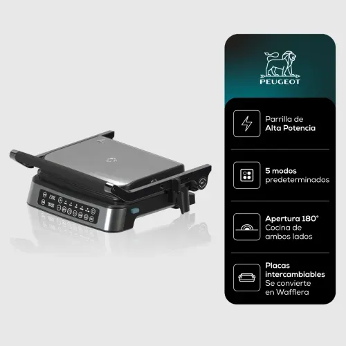 PARRILLA ELECTRICA PEUGEOT DIG ANNECY GRILL WAFFLERA PANIN MOD PB-G321