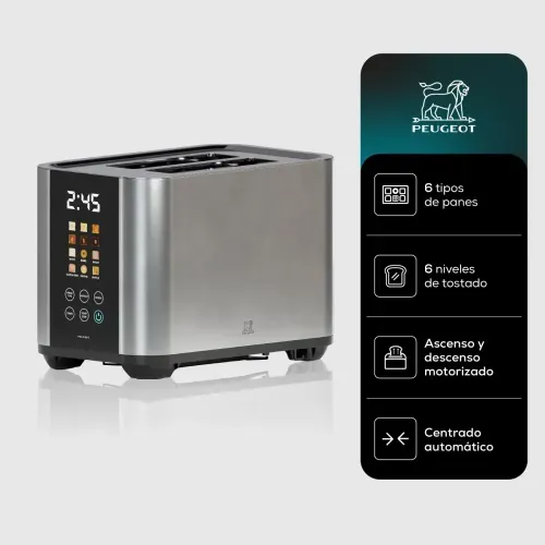 TOSTADORA ELECTRICA DIGITAL PEUGEOT LIMOGES INOX PLATEADO MOD PB-T01